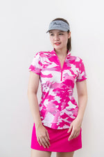 Load image into Gallery viewer, เสื้อกอล์ฟแขนสั้น Pink Camo
